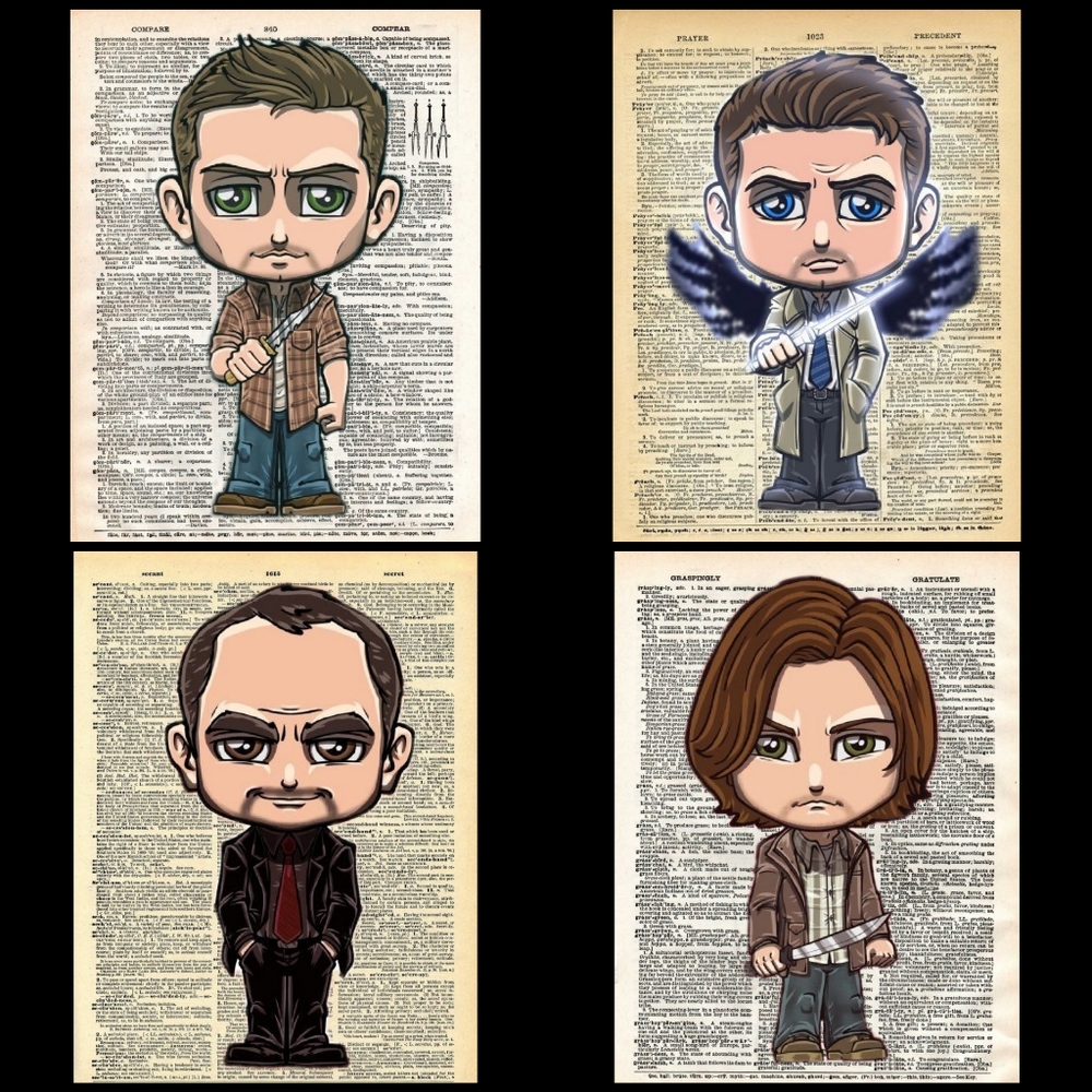 Supernatural Dictionary Book Page Art Decor